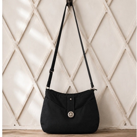 Baggallini Handbags - Baggallini Black Nylon Shoulder‎ Bag with Adjustable Strap